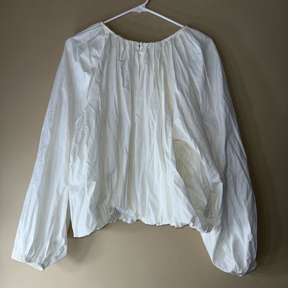 Maeve anthropology puffy Poplin Bubble Blouse white size 1x - Picture 4 of 6